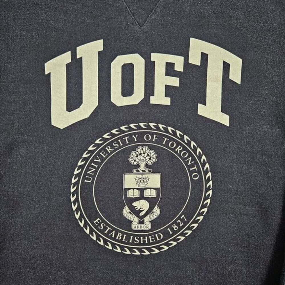 University of Toronto Sweatshirt U Of T Pullover Black Long Sleeve Men's Size XS - Picture 7 of 10